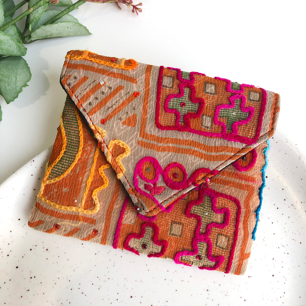 Embroidered Venetian Red Bohemian Sling Bag | Purses-Bags | Orange |  Embroidered, Gift, Elephant, Handmade