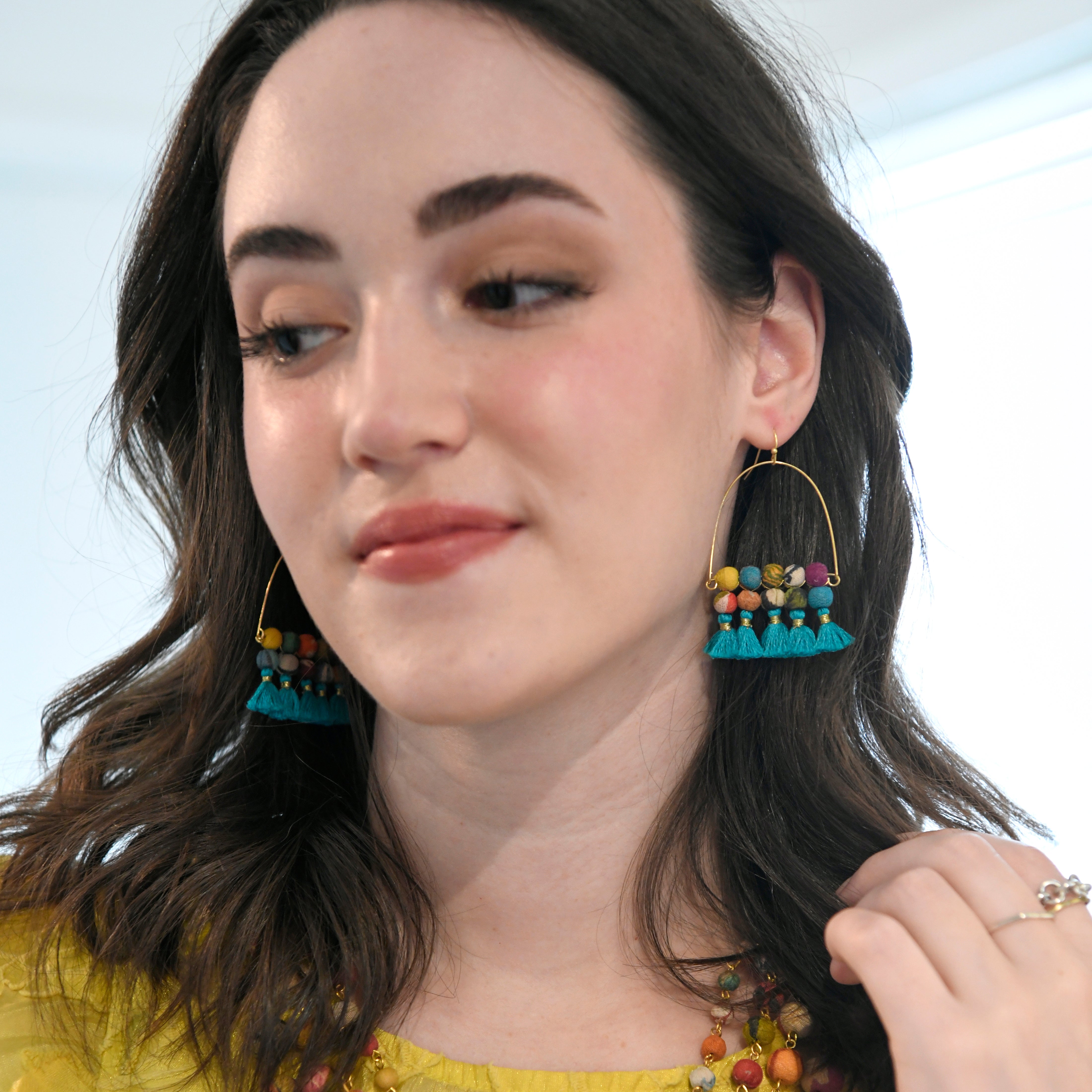 Triangle Tassel Earrings Dangle Drop Earring Korean Girl Ear Stud Womens  Jewelry | eBay