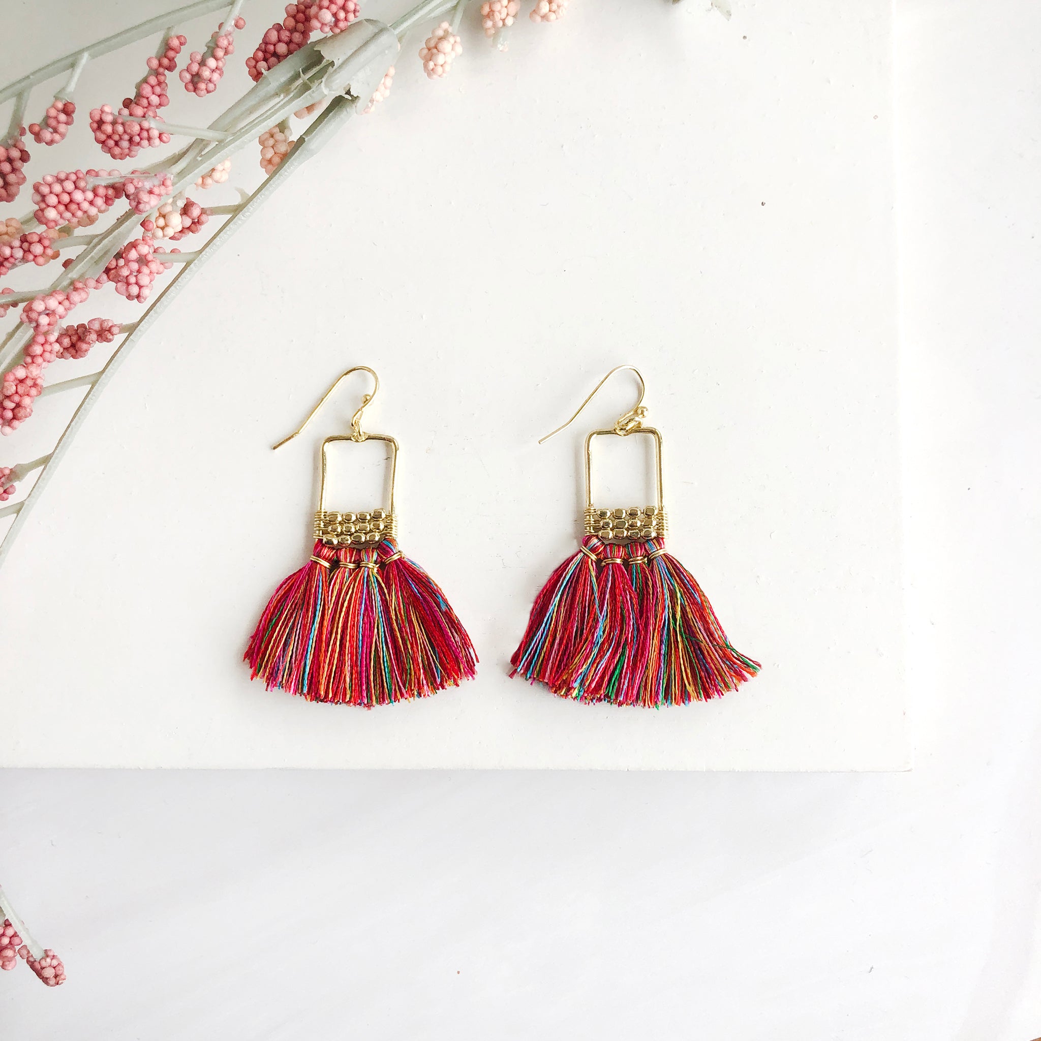 Colorful clearance tassel earrings